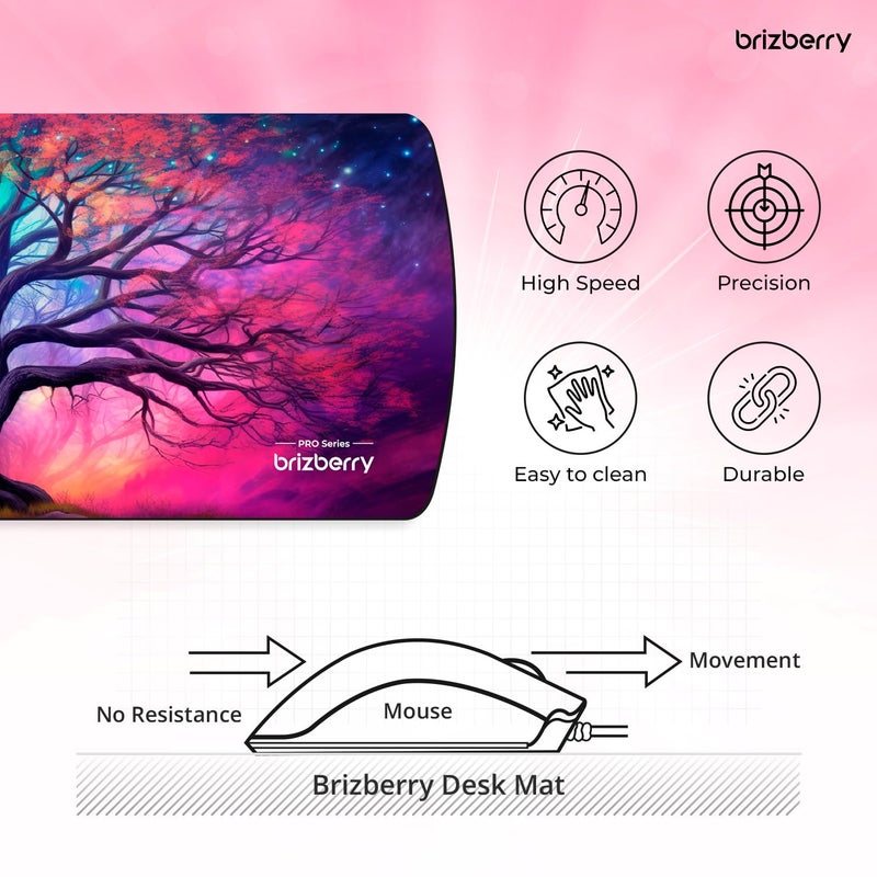 ARTBRIZ ® Brizberry Extended Mouse Pad, Desk Mat, 740mm x 310mm x 3mm Large Printed Premium Anti Skid Rubber Base for Desktop Laptop Keyboard (DM Design 8) - Image 5