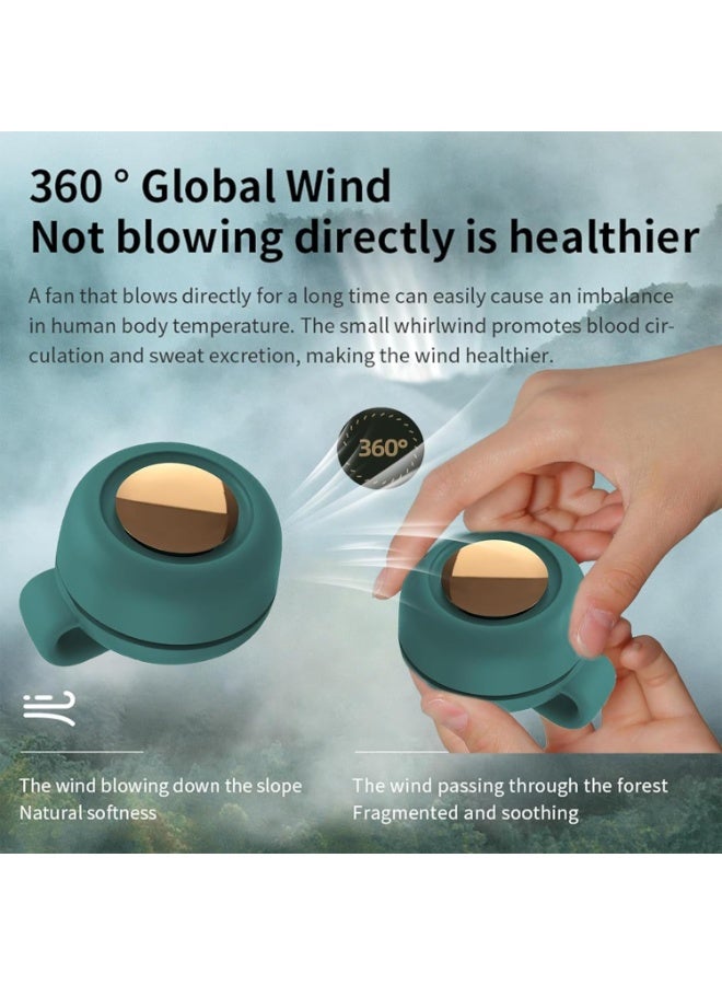 ACLIX Small Clip-On Bladeless Fan, Rechargeable Hands-Free, Cooling Portable Fan with 3 Speeds, 6H Runtime, USB-C Fast Charge | Green - Image 4
