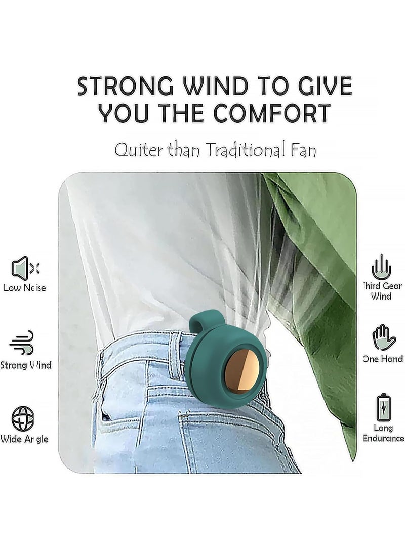 ACLIX Small Clip-On Bladeless Fan, Rechargeable Hands-Free, Cooling Portable Fan with 3 Speeds, 6H Runtime, USB-C Fast Charge | Green - Image 2