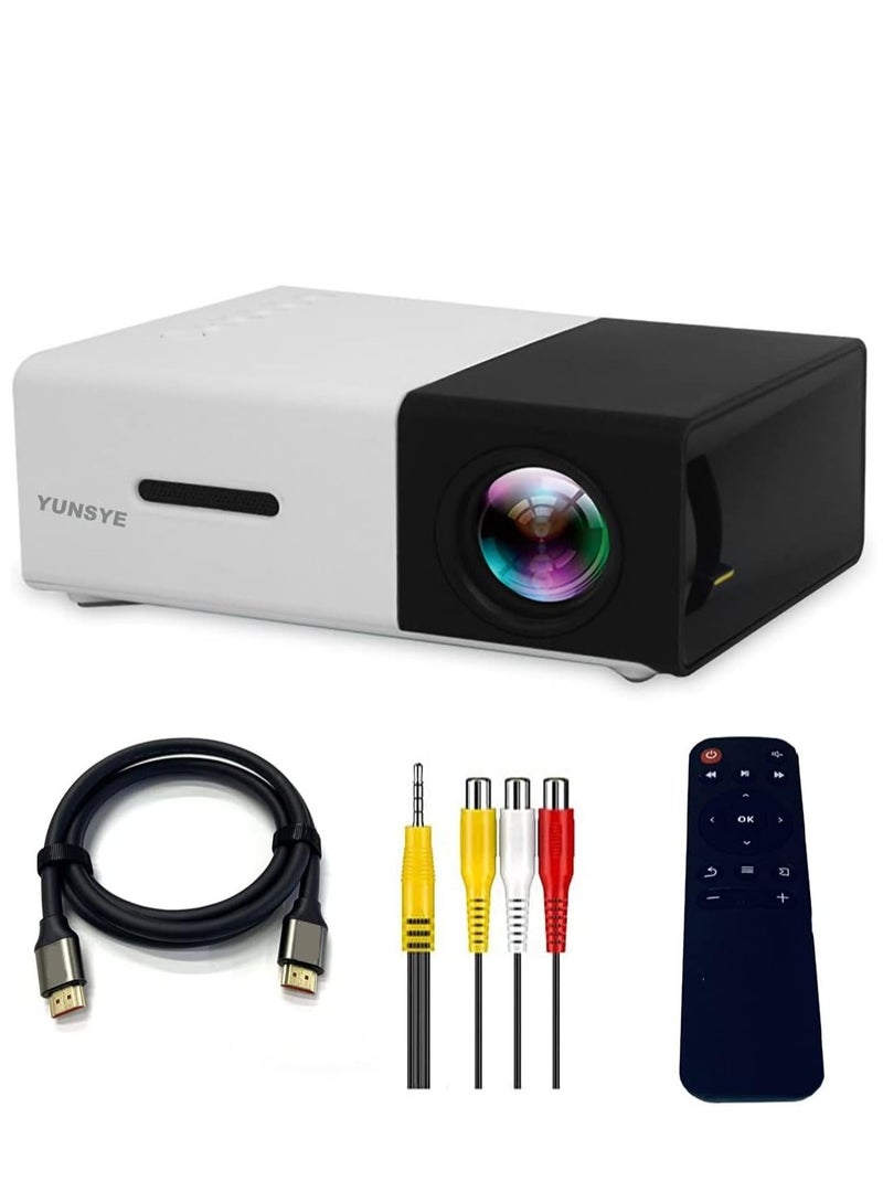 YUNSYE Mini Projector, Portable Projector, Kids Gift, Outdoor Movie Projector, LED Video Projector for Home Theater Movie Projector with HDMI USB TV AV Interfaces and Remote Control - Image 1