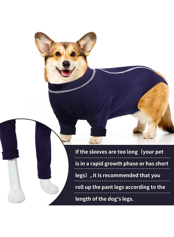 روزكيتش كم ROZKITCH للتعافي من جراحة الكلاب للأرجل الأمامية، واقي جروح مضاد لللعق مزود بسحاب، دعامة مرفق الكلب للعناية بالمفاصل، التواء الرباط الصليبي الأمامي/الرباط الصليبي الأمامي، التهاب المفاصل، بدلة ما بعد الجراحة، طوق مخروطي بديل أزرق متوسط - Image 4