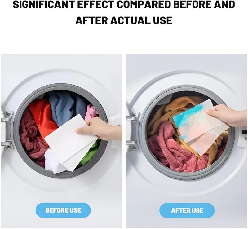 50 Pcs Color Absorbing Paper Towels for Laundry - Prevent Color Mixing - Fade Proof Wipes to Prevent Color Leakage - Suitable for Mixed Laundry - Image 4