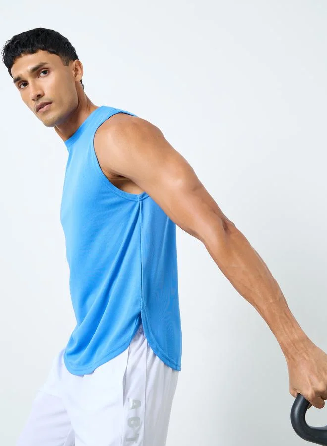 Styli Styli Breathable Knit Mesh Tank with Side Slit