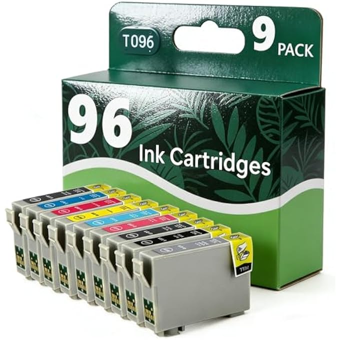 REMANUFACTURED 96 INK CARTRIDGES R2880 INK CARTRIDGES 9-COLOR SET COMPATIBLE WITH EPSON T0961 T0962 T0963 T0964 T0965 T0966 T0967 T0968 T0969 INK T096 INK CARTRIDGE FOR STYLUS PHOTO R2880 PRINTER - Image 1