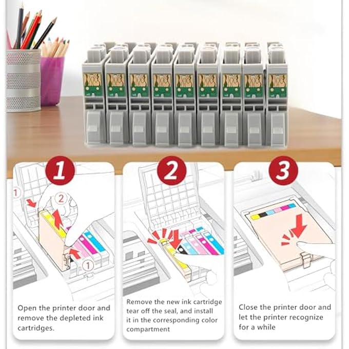 REMANUFACTURED 96 INK CARTRIDGES R2880 INK CARTRIDGES 9-COLOR SET COMPATIBLE WITH EPSON T0961 T0962 T0963 T0964 T0965 T0966 T0967 T0968 T0969 INK T096 INK CARTRIDGE FOR STYLUS PHOTO R2880 PRINTER - Image 2