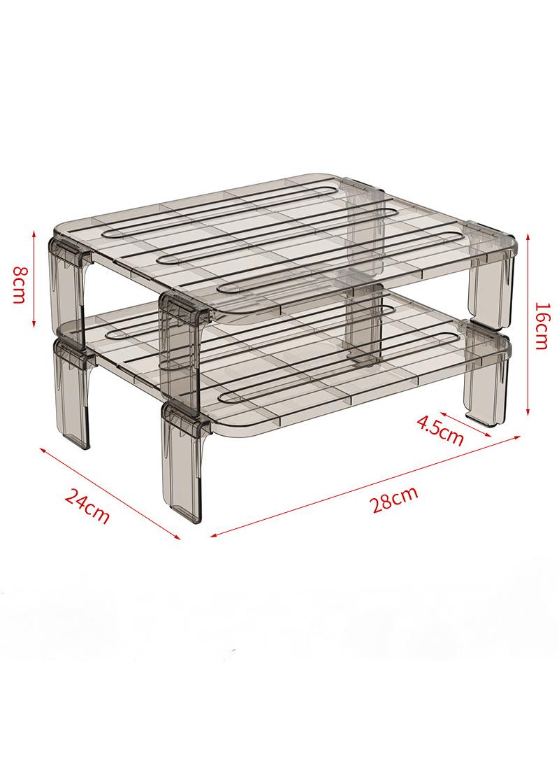 Bluejw Stackable Organizer Holder For Fridge,Cabinet Shelf,Kitchen Pantry Organization And Storage,Plastic Layered Racks,Stackable Refrigerator Tiered Shelf - Image 1