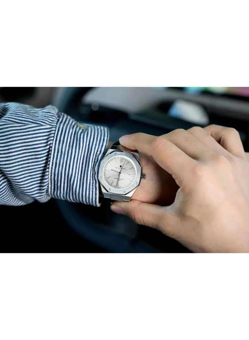 Sapphero  SAPPHERO Men's Watch Octagonal Stainless Steel Luminous Wristwatch Luxury Analog Quartz Watch for Men with Date Elegant Mens for Men | Best Price UAE