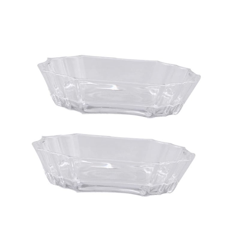 Retro Embossed Glass Soap Holder Set Of 2 For Bathroom With Sturdy Stylish Design - Image 2