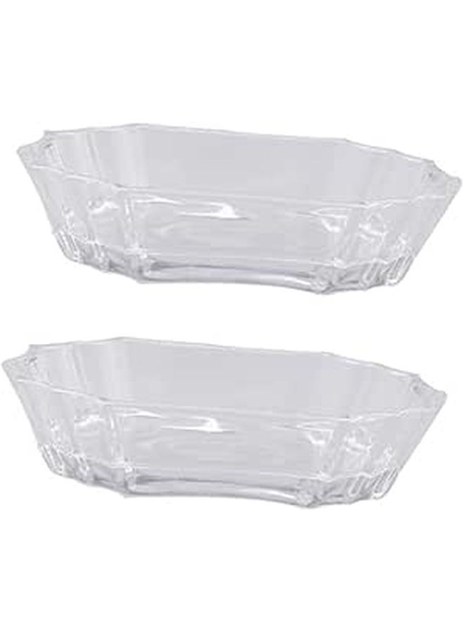 Retro Embossed Glass Soap Holder Set Of 2 For Bathroom With Sturdy Stylish Design - Image 1