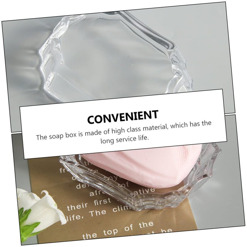 Retro Embossed Glass Soap Holder Set Of 2 For Bathroom With Sturdy Stylish Design - Image 3