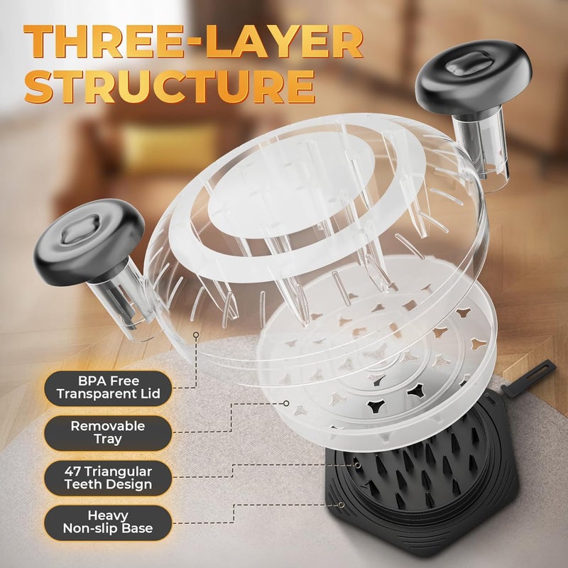 CLEANGOR Chicken Shredder Tool Twist Large, BPA Free Meat Shredder with Ergonomic Handle, Non-Slip Food Shredder Tool for Pork, Beef, Set of Chicken Breast Shredder with Brush & Fork (1, Black) - Image 2