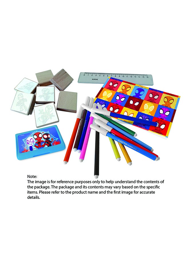 MULTIPRINT Barbie House Creative Stamping And Coloring Set For Kids Includes 7 Wooden Stamps, Washable Ink, 7 Markers, Drawing Book And More Made In Italy  - Image 3