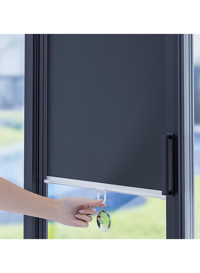AUTOYSUR Suction Cup Roller Blinds Insulation Shading Curtain Retractable Balcony Sunshade Window Curtains Privacy Screen for Home Car Black Insulated Curtains - Image 2