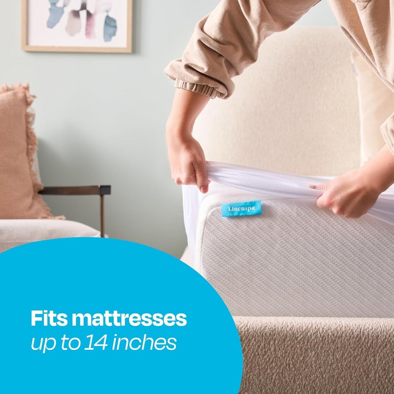 Linenspa Waterproof Smooth Top Premium Full Mattress Protector - Breathable & Hypoallergenic - Image 5