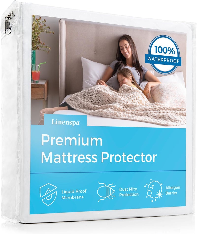 Linenspa Waterproof Smooth Top Premium Full Mattress Protector - Breathable & Hypoallergenic - Image 1