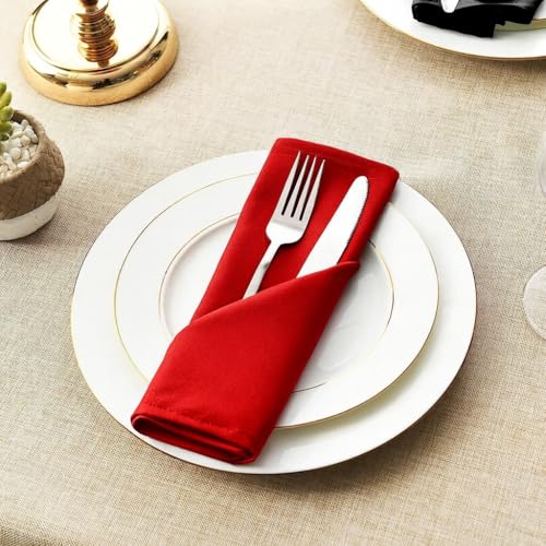Switchon Solid Color Dining Table Napkins Set of 6 | 16x16 inch Cloth Napkins with Double Stitched Corners | Washable, Durable, Fast Color | Made in India for Home, Cafes & Restaurants - Image 2