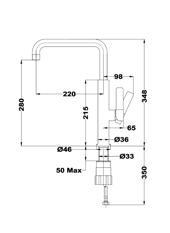 TEKA Fot 994 Single Lever Kitchen Tap With Aerator Integrated In The Spout - Image 2