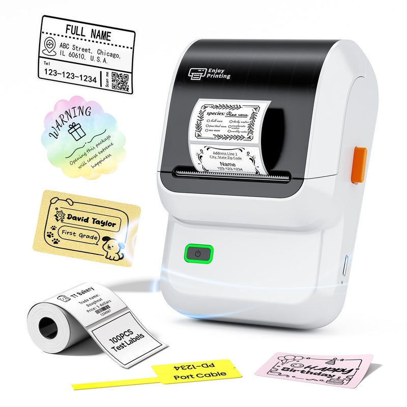 Ponek Label Maker M100 Address Label Printer Versatile App with 4000 Icons and 300 Templates Barcode Bluetooth Label Printer for Small Business Home Office School Organization White - Image 2