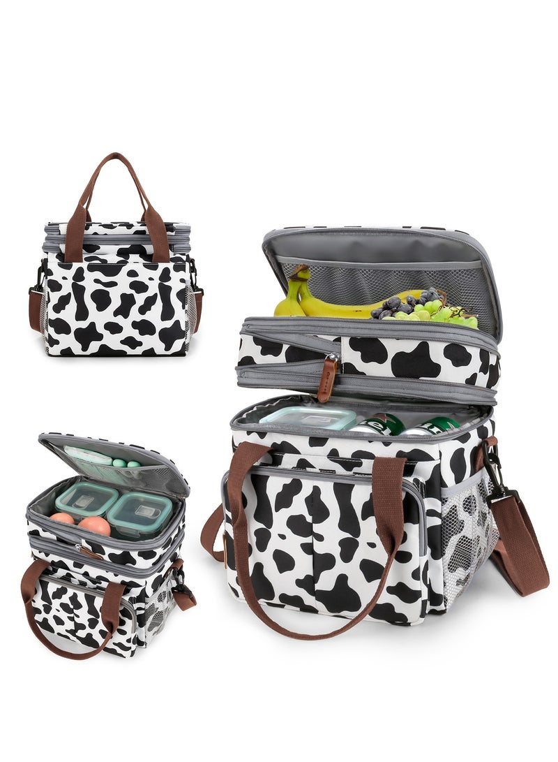 GUDOO حقيبة غداء متعددة الوظائف، حقيبة مقاومة للماء ومعزولة للحفاظ على انتعاشك، حقيبة كتف محمولة للوجبات الخارجية، حقيبة حليب - Image 1