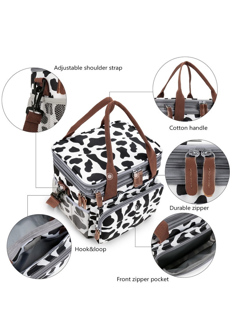 GUDOO حقيبة غداء متعددة الوظائف، حقيبة مقاومة للماء ومعزولة للحفاظ على انتعاشك، حقيبة كتف محمولة للوجبات الخارجية، حقيبة حليب - Image 2