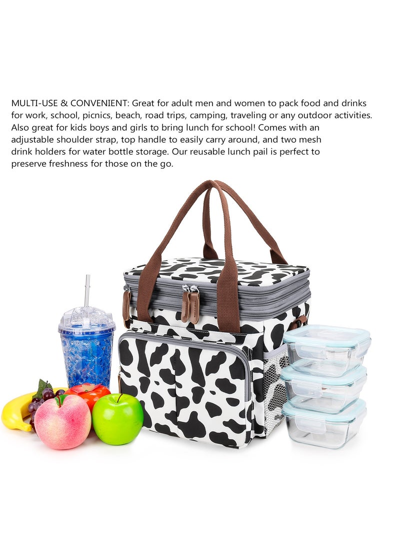 GUDOO حقيبة غداء متعددة الوظائف، حقيبة مقاومة للماء ومعزولة للحفاظ على انتعاشك، حقيبة كتف محمولة للوجبات الخارجية، حقيبة حليب - Image 3