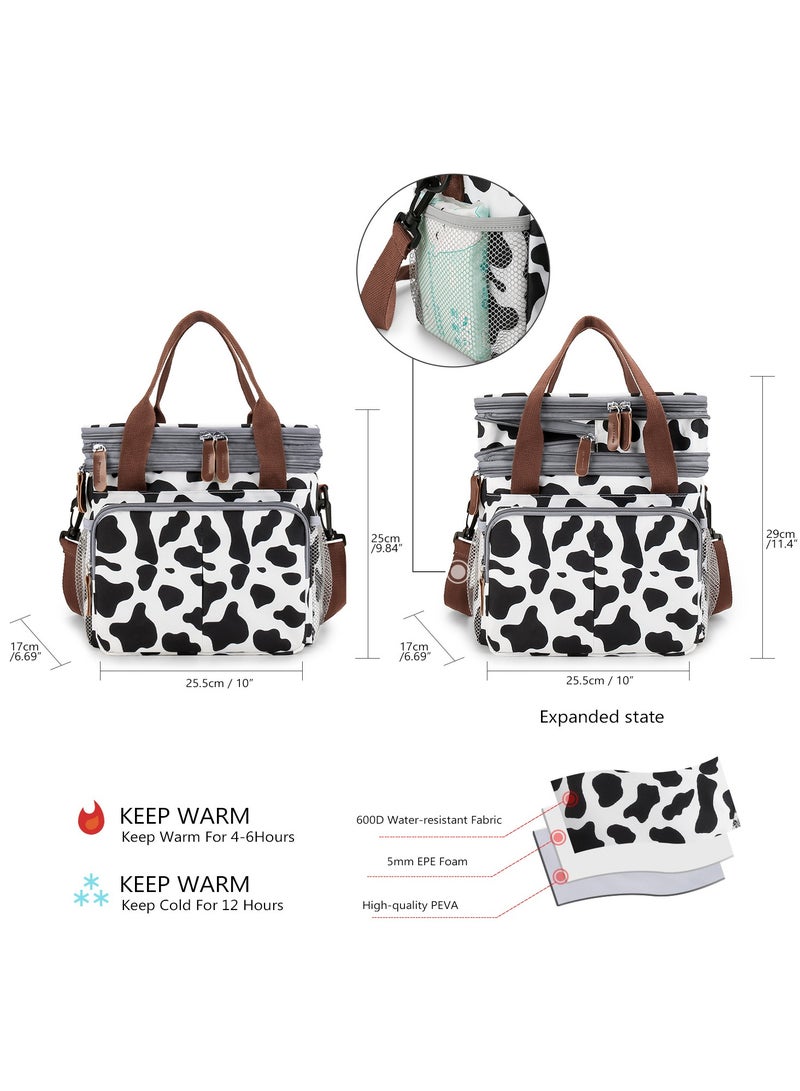 GUDOO حقيبة غداء متعددة الوظائف، حقيبة مقاومة للماء ومعزولة للحفاظ على انتعاشك، حقيبة كتف محمولة للوجبات الخارجية، حقيبة حليب - Image 4