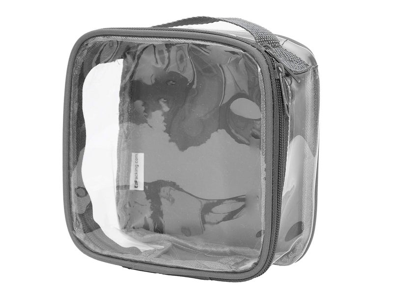 EzPacking Clear TSA Approved 3-1-1 Travel Toiletry Bag for Carry On/Quart Size Transparent Liquids Pouch for Airport Security/Reusable See Through Vinyl & PVC Plastic Organizer Men Women (Gray) - Image 1