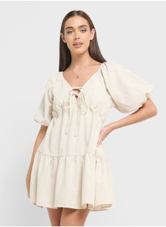 Ginger Off Shoulder Gather Detail Sun Dress  - Image 1
