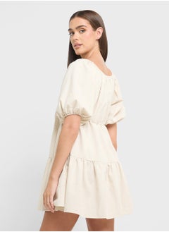 Ginger Off Shoulder Gather Detail Sun Dress  - Image 2