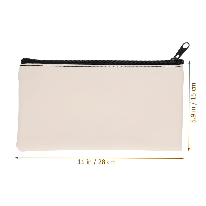 Homsfou 2pcs Pu Leather Money Bags Large Zippered Cash Pouches Receipt Holder Organizers For Bank Deposit And Cash Storage - Image 3