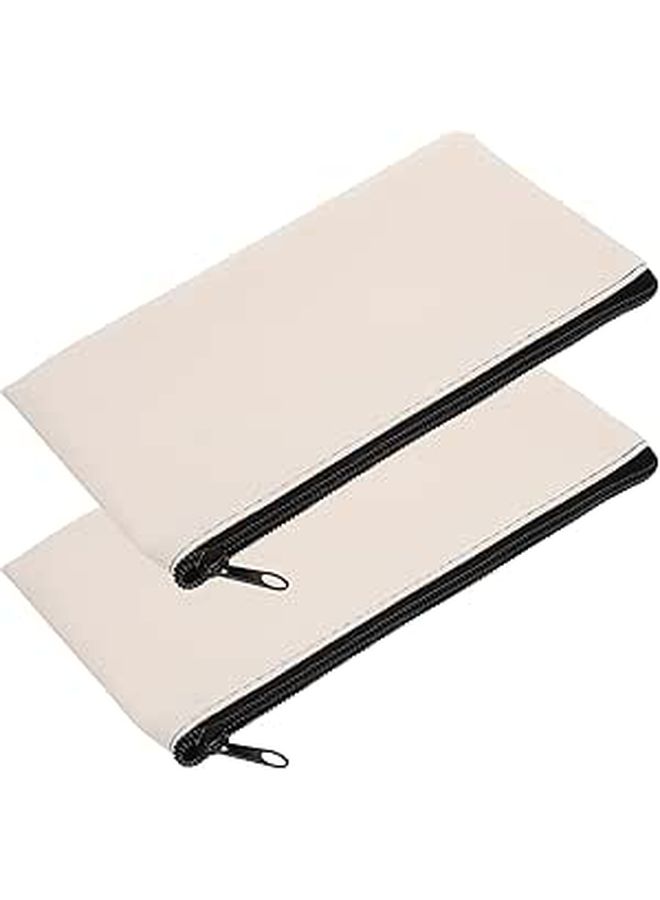 Homsfou 2pcs Pu Leather Money Bags Large Zippered Cash Pouches Receipt Holder Organizers For Bank Deposit And Cash Storage - Image 1