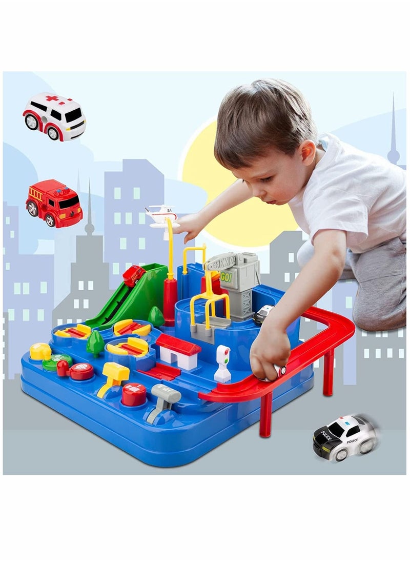 MIXDE Car Toys Gifts for Boys Girls City Rescue Preschool Toy  Parent-Child Interactive Race Car Track Playsets  - Image 1
