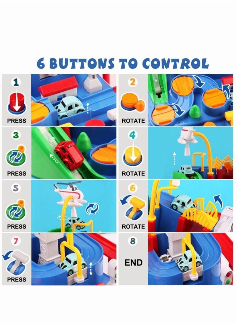MIXDE Car Toys Gifts for Boys Girls City Rescue Preschool Toy  Parent-Child Interactive Race Car Track Playsets  - Image 2