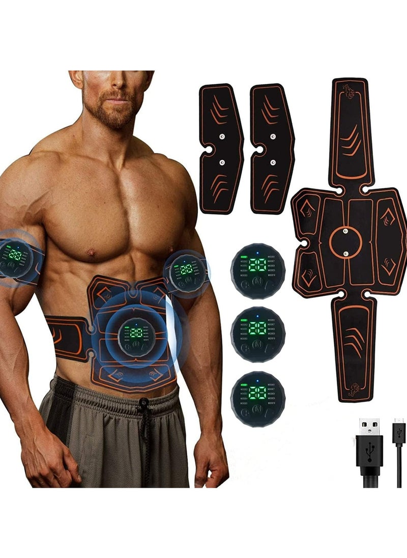 Generic ABS Trainer Muscle Stimulator, EMS Muscle Stimulator,Abs Stimulator Workout Equipment For Men & Women, Home Office Fitness Workout Equipment 8 Replacement Gel Pads for Abdomen Arm Leg 10 Mode 20 Leve  - Image 1