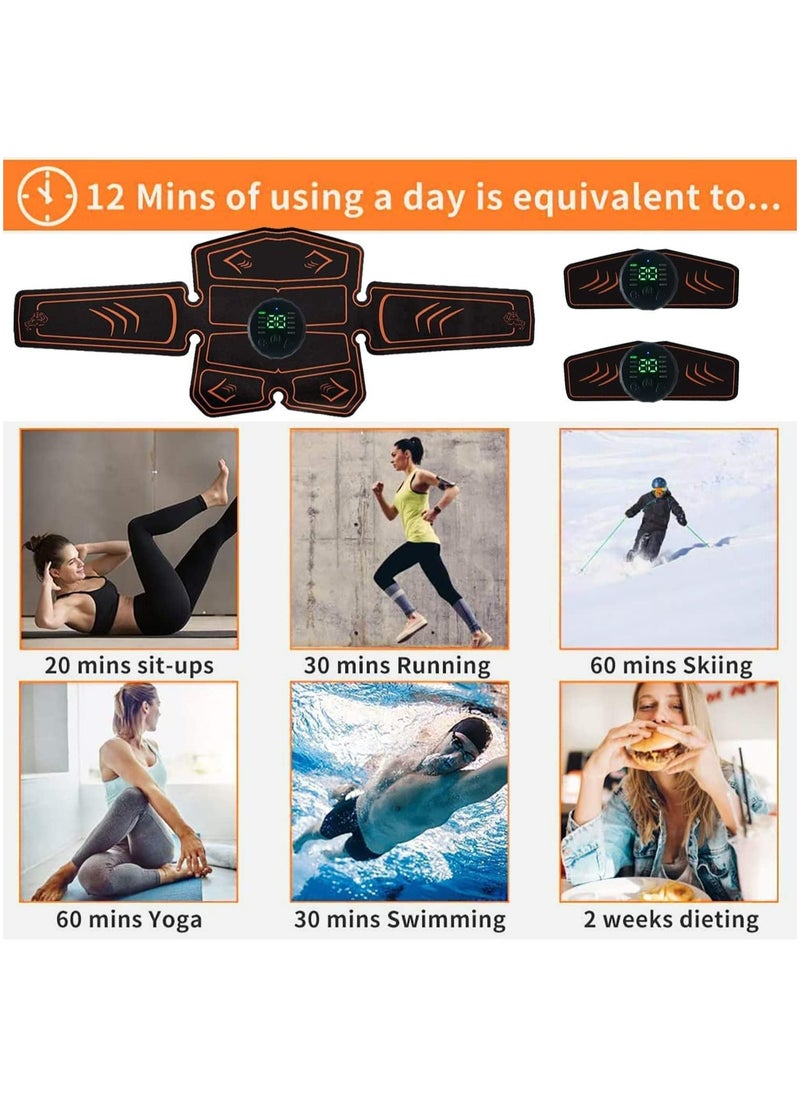 Generic ABS Trainer Muscle Stimulator, EMS Muscle Stimulator,Abs Stimulator Workout Equipment For Men & Women, Home Office Fitness Workout Equipment 8 Replacement Gel Pads for Abdomen Arm Leg 10 Mode 20 Leve  - Image 3