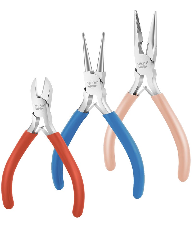 Mr Pen Jewelry Making Kit 3 Pack Pliers Mini Wire Cutters Chain Nose and Craft Pliers for Earrings and Jewelry
