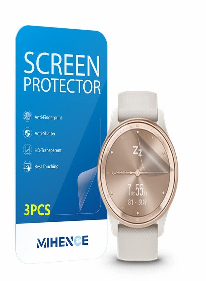 MIHENCE Compatible for Garmin vivomove Trend Screen Protector, HD Full Coverage Invisible TPU Screen Protector Compatible for vivomove Trend 40mm Hybrid Smartwatch - 2023 (3PCS) - Image 1