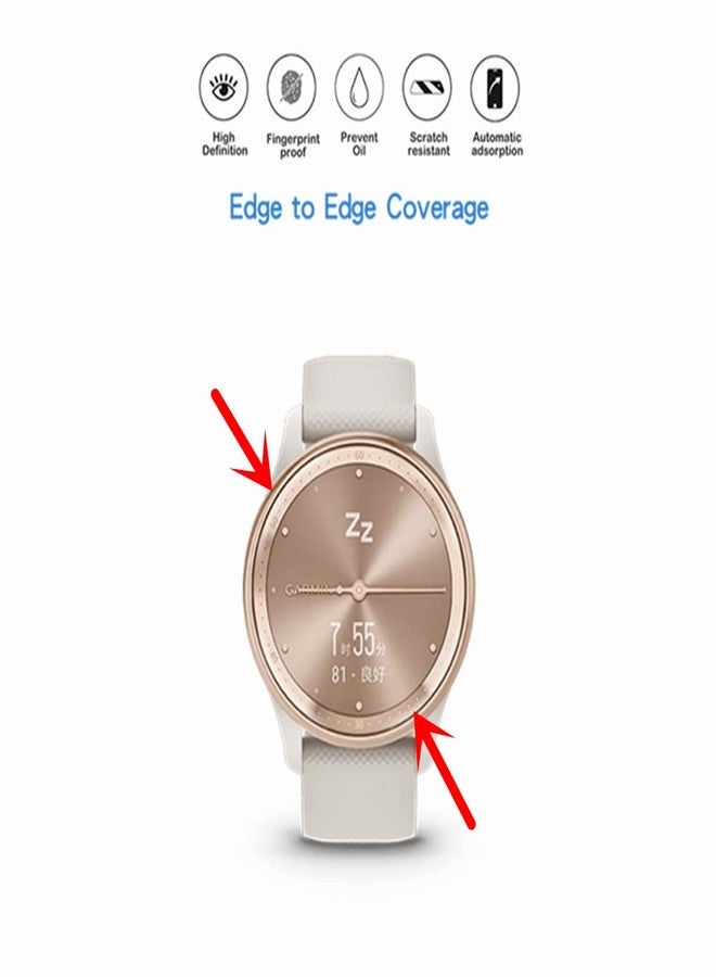 MIHENCE Compatible for Garmin vivomove Trend Screen Protector, HD Full Coverage Invisible TPU Screen Protector Compatible for vivomove Trend 40mm Hybrid Smartwatch - 2023 (3PCS) - Image 3