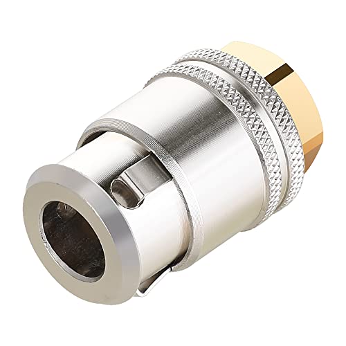 Hromee Lock On Air Chuck for Large Bore Valve, Heavy Duty Closed Flow Tire Chuck, 1/4" FNPT for Tire Inflator and 12V1 Stem Quick Connector - Image 1