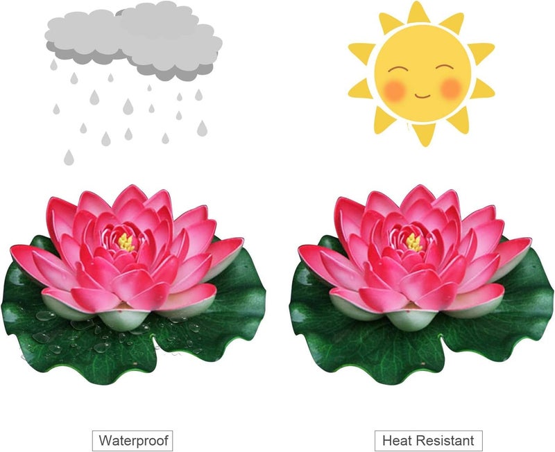 Dekorly Dekorly Artificial Floating Lotus FlowerFake Lily Tulips Pads for Pond Artificial Floating Foam Lotus Flowers for Wedding Floating Pool Pond Decoration 7 Inch Pack of 1  - Image 3