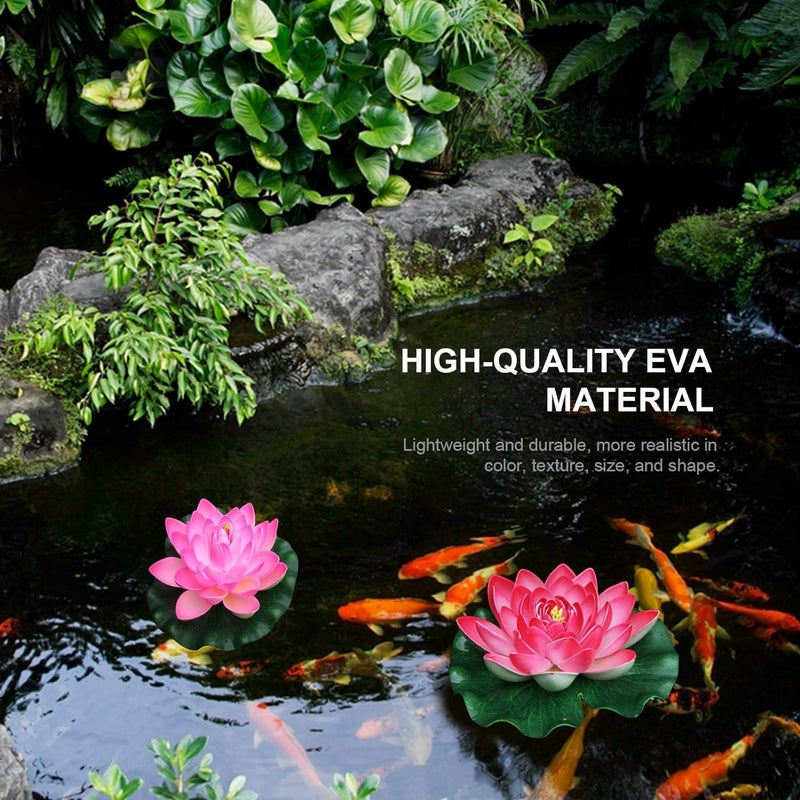 Dekorly Dekorly Artificial Floating Lotus FlowerFake Lily Tulips Pads for Pond Artificial Floating Foam Lotus Flowers for Wedding Floating Pool Pond Decoration 7 Inch Pack of 1  - Image 4