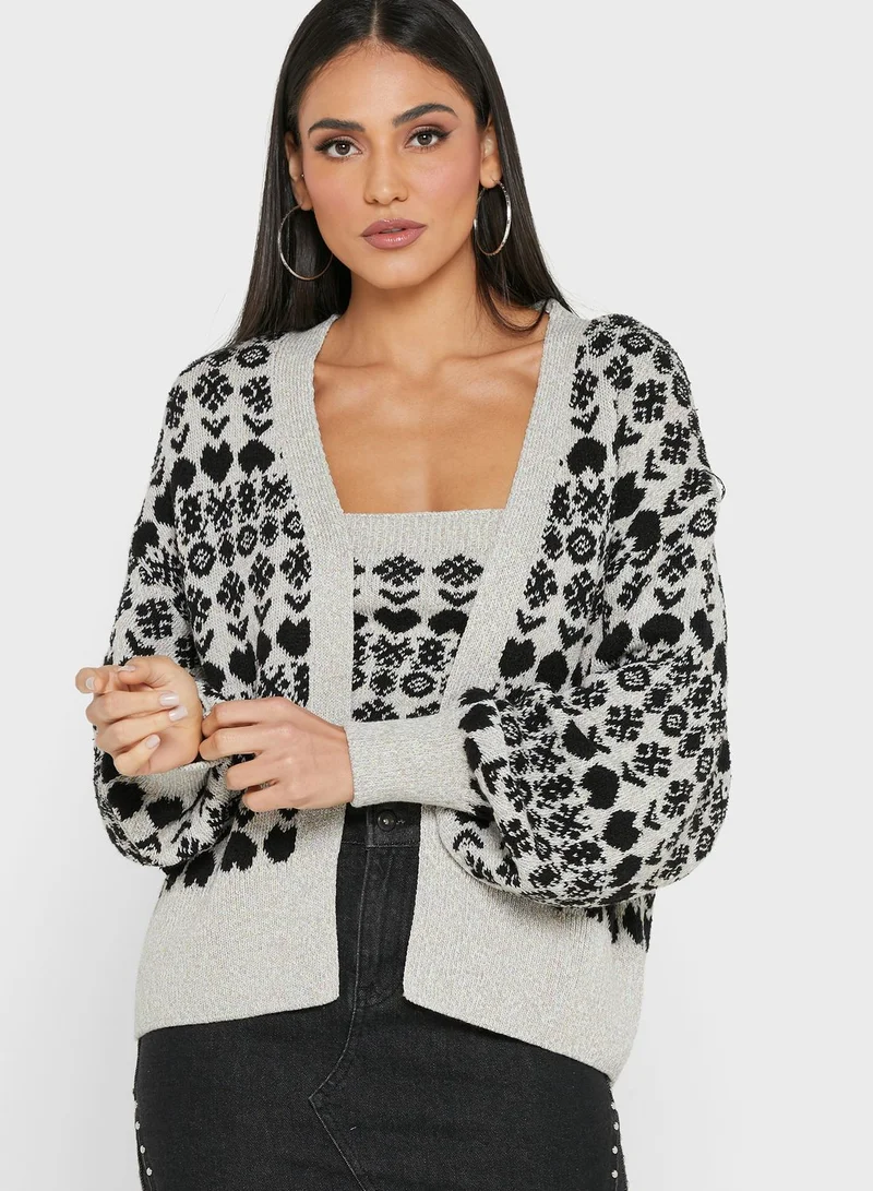 RIVER ISLAND Printed Knitted Cardigan