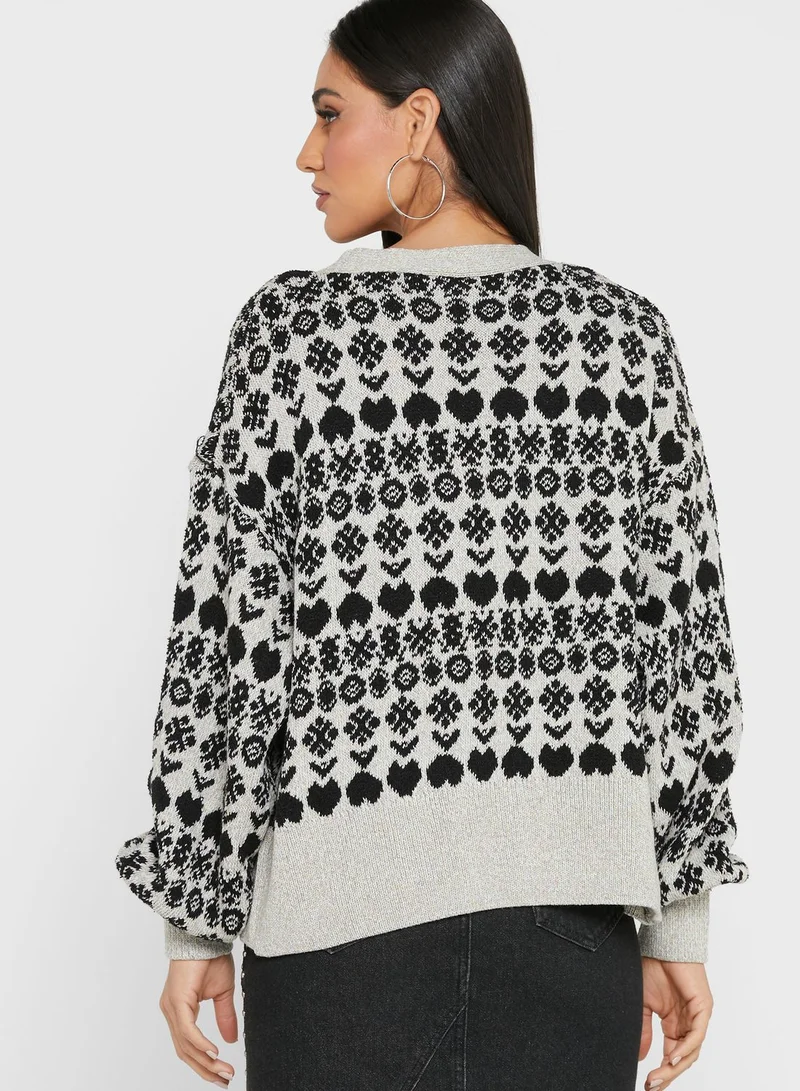 RIVER ISLAND Printed Knitted Cardigan