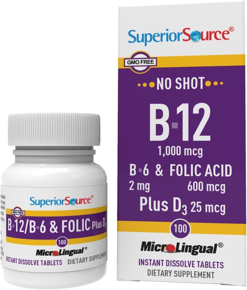 Superior Source Vitamin B12 Sublingual Tablets for Adults - 100 Count - Image 1