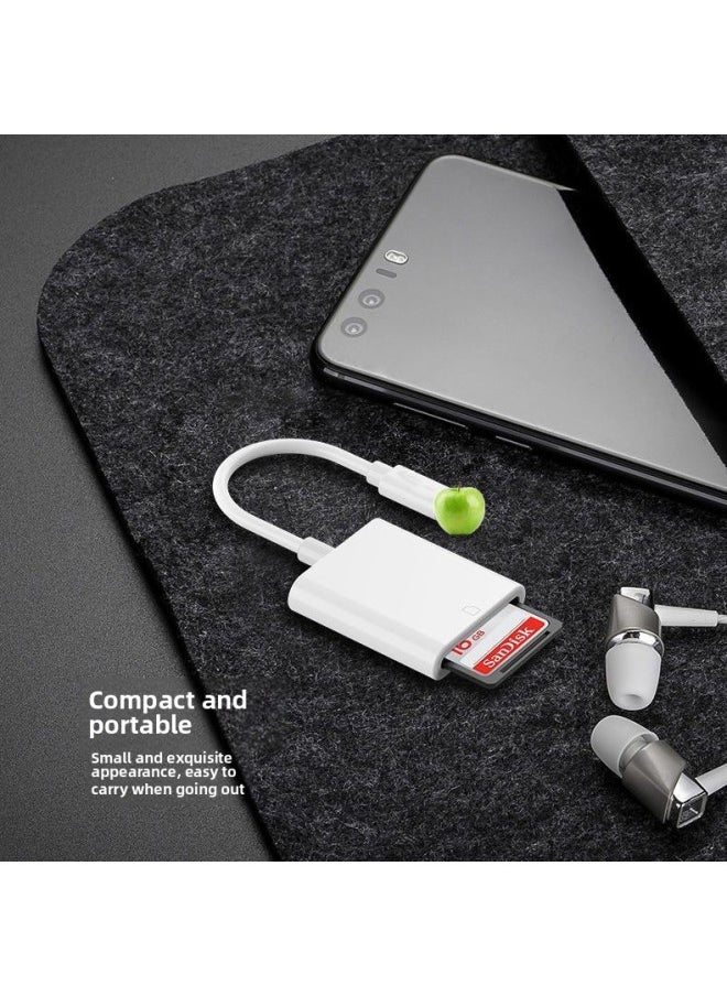 Generic - Type-C To SD/TF Card Reader For Apple Android Camera Support OTG High-speed Conversion Plug And Play-Color:Dual-wire Dual-port Card Reader (sd+tf) Pearlescent Bag Packaging - Image 1