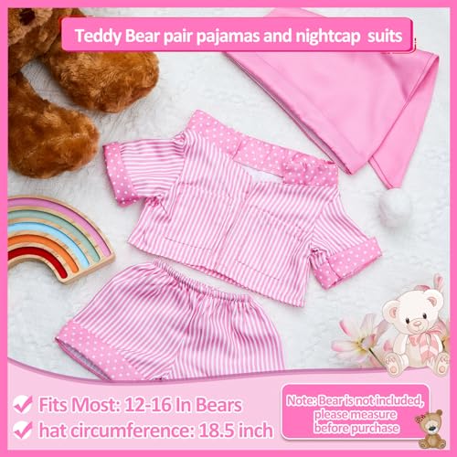 Civaner Stripe Bear Clothes Stuffed Animal Clothes 12 16 Inch Build a Lovely Stuffed Animal Costumes and Accessories Fit Bear is Not IncludedPink - Image 5
