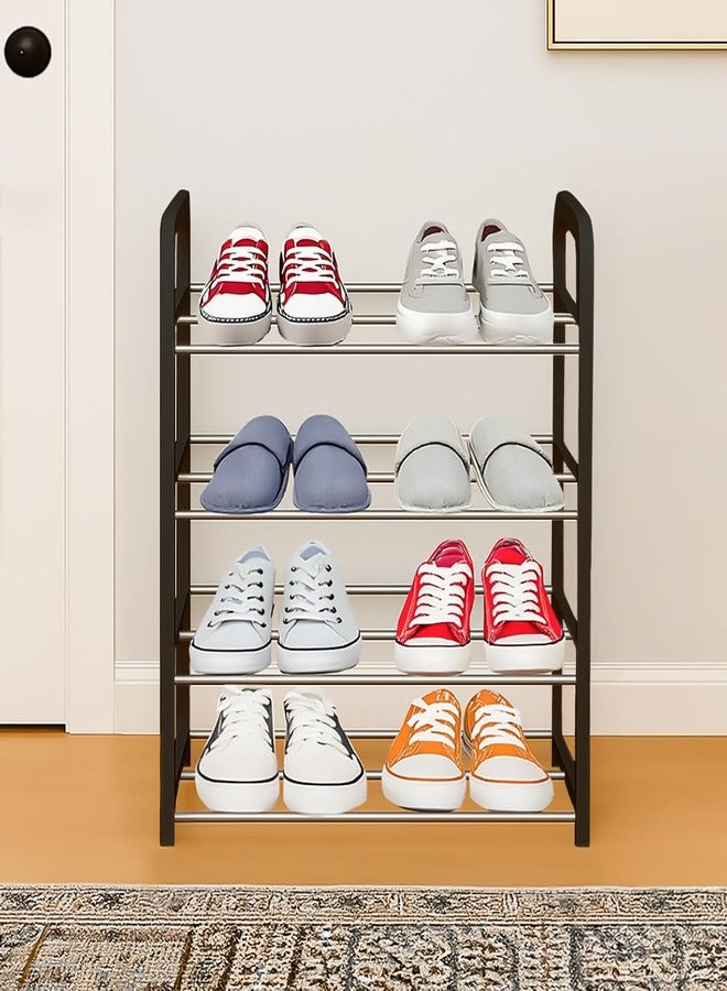 LUHI Metal Shoe Rack |4-Layer Shoe Stand for Home |Shoes Rack Metal Pipe Shoe Rack, Shoe Stand Entryway, Front Door Space-Saving Steel Shoe Storage Rack Portable Slipper Stand for Home,Office/Bedroom - Image 1