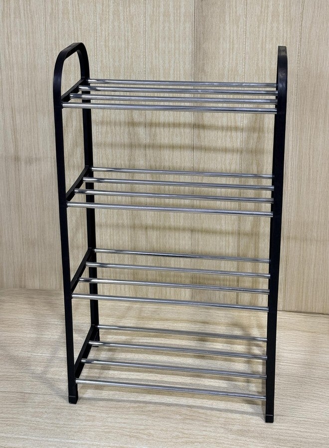 LUHI Metal Shoe Rack |4-Layer Shoe Stand for Home |Shoes Rack Metal Pipe Shoe Rack, Shoe Stand Entryway, Front Door Space-Saving Steel Shoe Storage Rack Portable Slipper Stand for Home,Office/Bedroom - Image 3