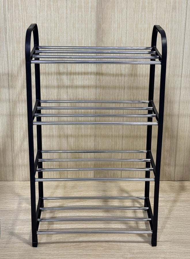 LUHI Metal Shoe Rack |4-Layer Shoe Stand for Home |Shoes Rack Metal Pipe Shoe Rack, Shoe Stand Entryway, Front Door Space-Saving Steel Shoe Storage Rack Portable Slipper Stand for Home,Office/Bedroom - Image 4