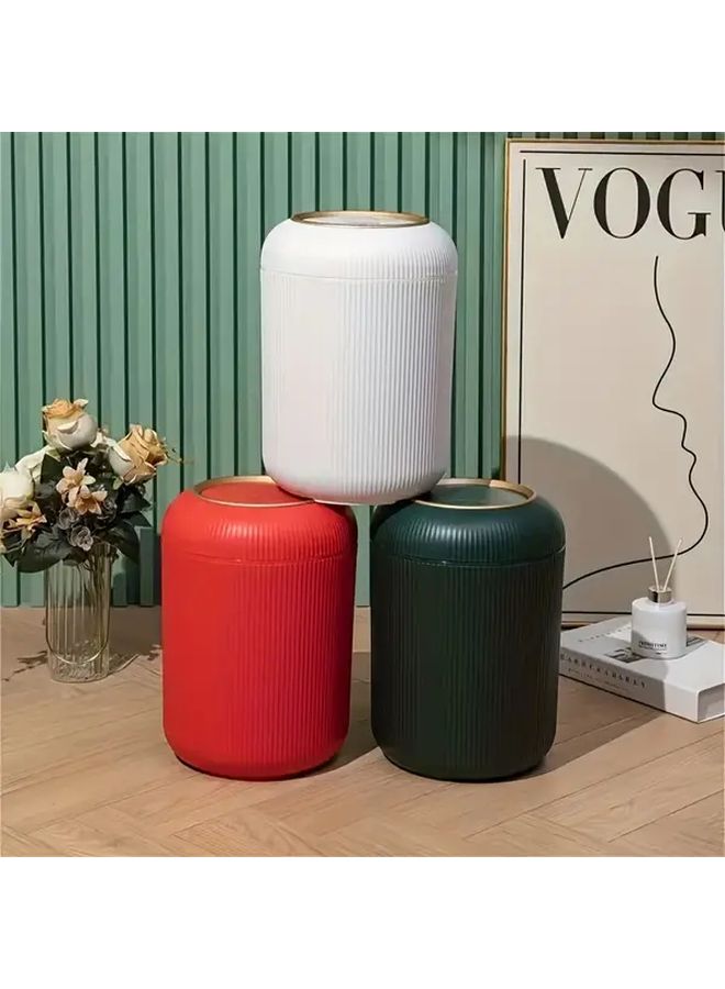 1pc Luxury White Touch Top Trash Can 9 5L Odor Proof Kitchen Bin With Lid For Bathroom Bedroom Office Living Room - Image 4